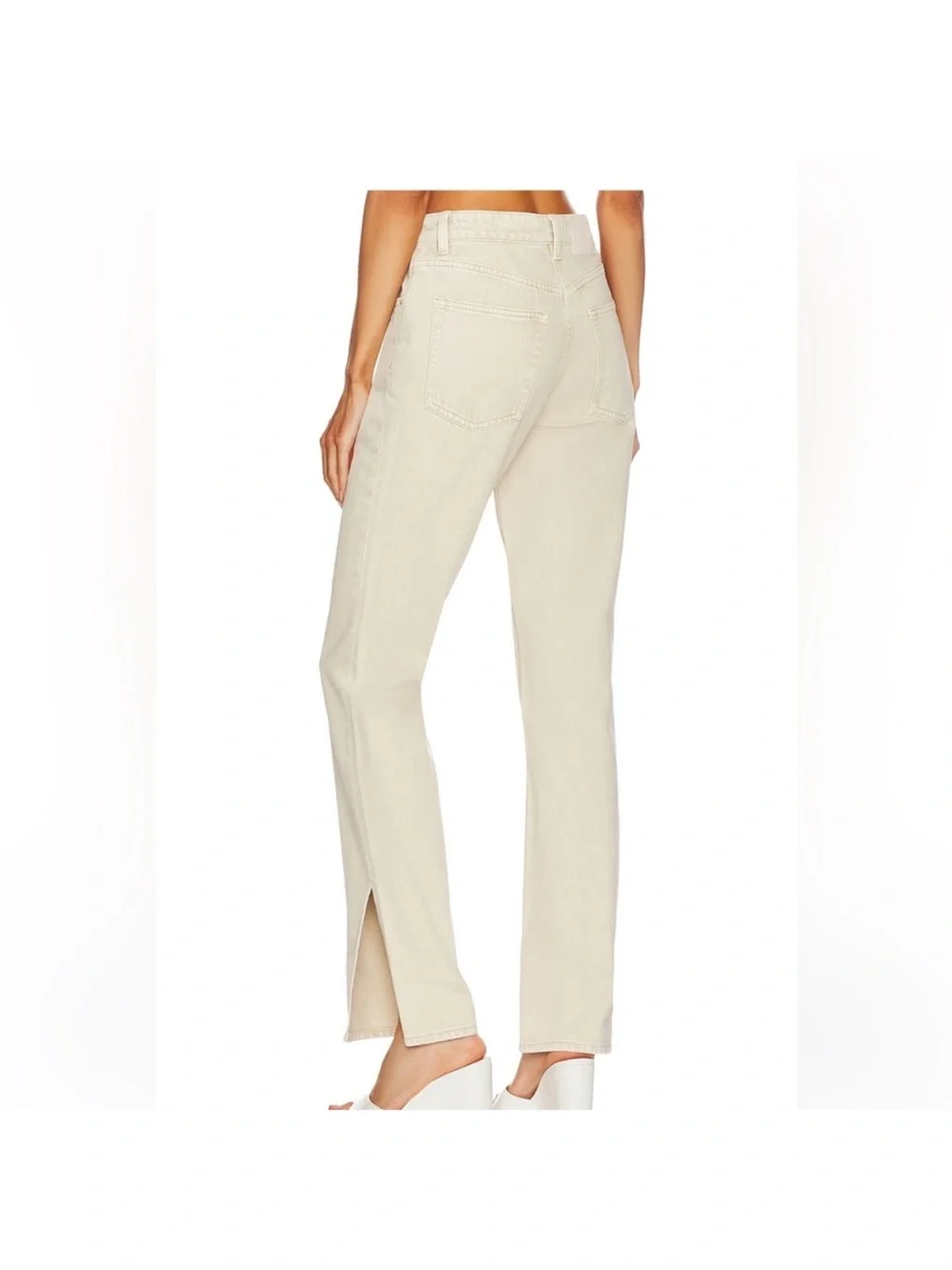 GRLFRND The Harlow High Rise Bootcut with Slit Women’s Beige Jeans Size 25 - Picture 2 of 8